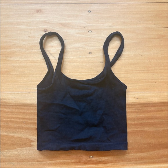 Nikibiki Black Ribbed Cropped Tank One Size NWOT - Picture 2 of 4